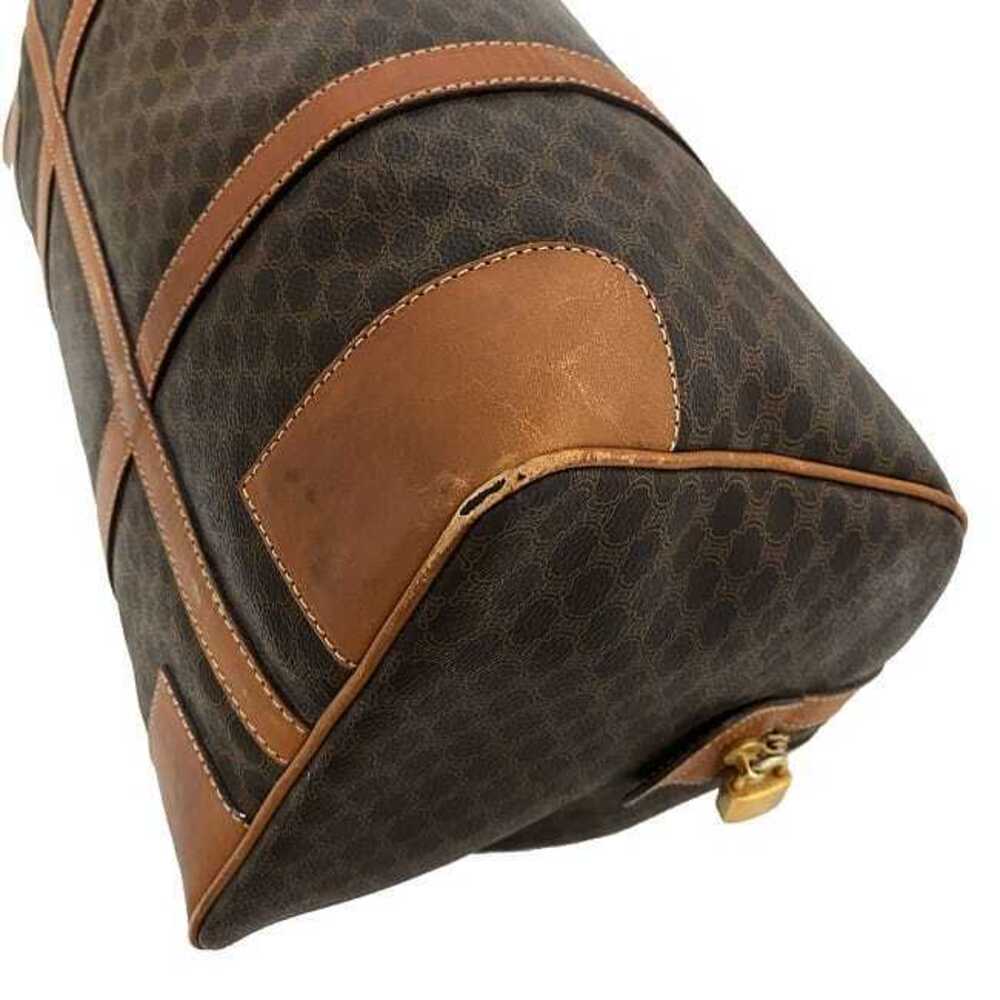 Celine Boston Bag Brown Gold Macadam Handbag Leather Travel Zipper Logo All - Picture 6 of 10